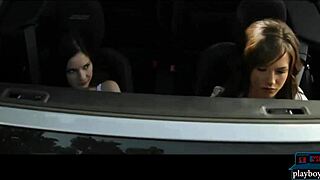 American Lesbian Girls Getting Naughty Fingering On Corvette Hood