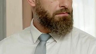 daddy4k pussy set to divide with big cock and piercing on sofa