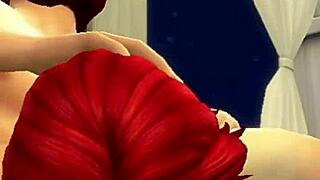 Redhead gets licked and fucked hard by old man in cuckold scene.