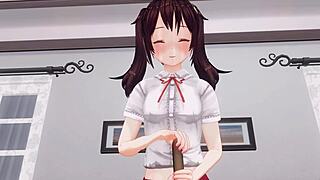 Sister teases anal while edging handjob!