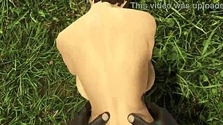 Cuckold stepson sees stepmom banged by black man and old guy outdoors