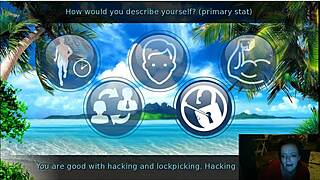 Redhead on holiday island can't stop staring at huge boobs