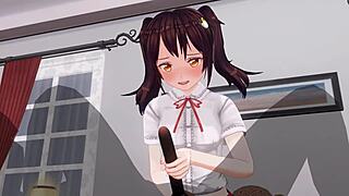 Sister teases anal while edging handjob!