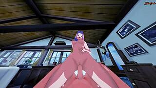 sakura gets pov fucked doggystyle against the wall after swallowing cum - naruto hentai