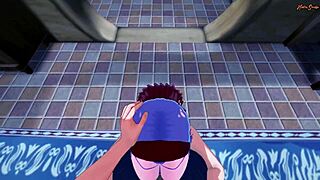 sakura gets pov fucked doggystyle against the wall after swallowing cum - naruto hentai