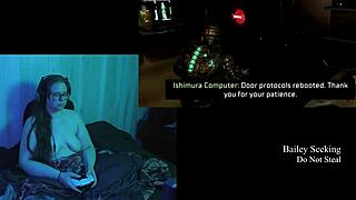 Watch this naked brunette bbw play deadspace with big natural tits bouncing.