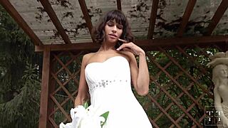 Fucking at wedding part 1, banging the bride before the ceremony in wild outdoor action