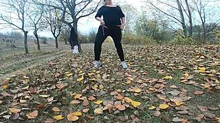 Hot Big Tits Outdoor Massage In Parc With Fat Wet Milf