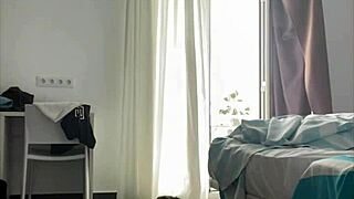 This classy milf's holiday workout reveals her shaved pussy in sexy amateur action.