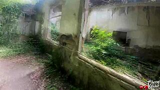 Sexy Blonde Prisoner Sucks Deep and Takes Anal in Abandoned Spot