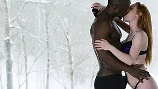 I’m obsessed with this redhead model bent over, drilled hard by BBC in steamy action