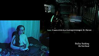 Watch this naked brunette bbw play deadspace with big natural tits bouncing.