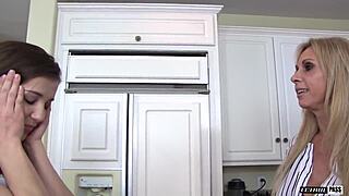 Busty milf Brooke Taylor and petite teen slut Kasey Tyler tag team Jerry's big Czech dong.