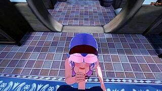 sakura gets pov fucked doggystyle against the wall after swallowing cum - naruto hentai