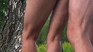 a couple enjoys a homemade moment in public