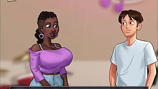 Exploring Summertime Saga episode 182 in an anime style.