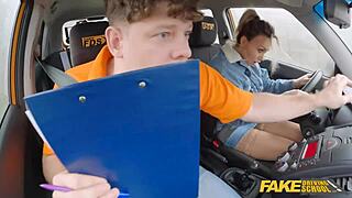 Fake Driving School: Ukrainian Blonde with Big Tits Cheats as Worst Driver