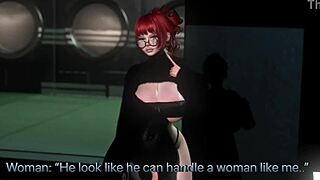 Feeling Intense Pleasure as White Slut Deepthroats in Second Life Outdoor Scene