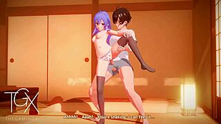 Roxy fucks in anime hentai game positions