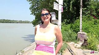 German Scout - Big H Tits Teen Anissa Cheats BF at Street Casting Fuck