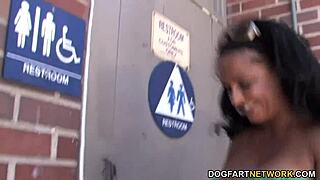 Busty Kerry Louise Sucks Big Black Cock At Outdoor Gloryhole