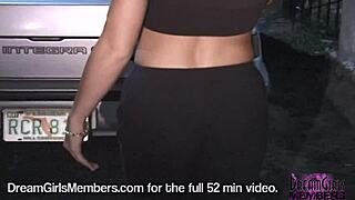 Blonde woman undresses in Ybor City