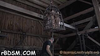 She undergoes sadomasochism training with bound pussy and blowjob