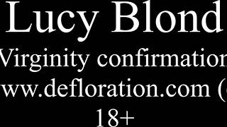 Innocent petite blonde girl proves her virginity in a shy first-time scene