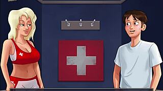 Exploring Summertime Saga episode 182 in an anime style.