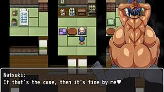 Check out tanned Natsuki in hentai game getting creampied in public!