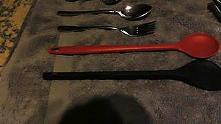 Wow, a sounding session with big kitchen tools!