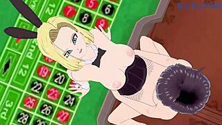 Android 18 ve Chi-Chi tavşan kızlar vahşi Dragon Ball hentaisinde