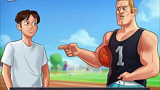 Exploring Summertime Saga episode 182 in an anime style.