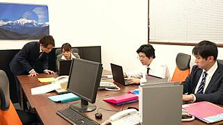 Japanese Auntie Boss Emiko Sugioka Enjoys Overtime Sex with Muff Diving and Squirting in Office