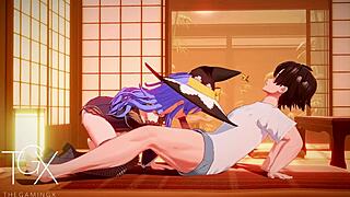 Roxy fucks in anime hentai game positions