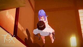 Roxy fucks in anime hentai game positions