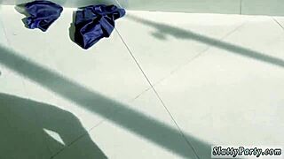 fit amateur teen 18+ gets cum glazed in intense dorm party 4 some volleyball action