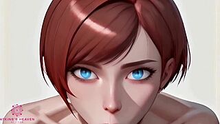 3D porn with a petite redhead and a messy finish