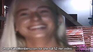 Blonde woman undresses in Ybor City