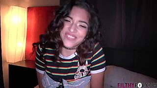 new latina babe gets rough in filthy casting on sofa! 🔥