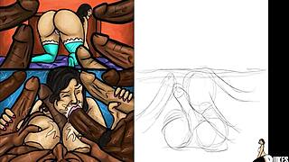 can this latin milf handle sucking those huge black cocks while cheating on her husband?