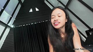 Surprising asian neighbor girl in island resort with an offer.