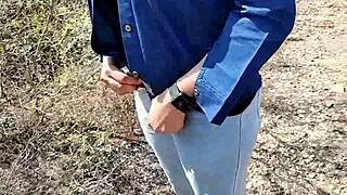 Public nature sex with a hot Indian babe in the woods