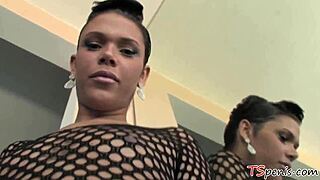 Small Titted Tranny Crystal Stroking Her Hard Cock