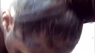 Ebony Slut Sucks Big Black Cock In Chipotle Parking Lot For Outdoor Cumshot