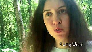 Teen skinny blond in public park, piss and talk dirty