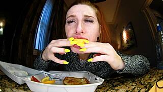 European Redhead Makes French Toast