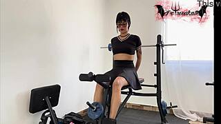 masturbating hard in the gym with my favorite toy