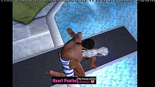 we snuck sex at the public pool jumping board cartoon style