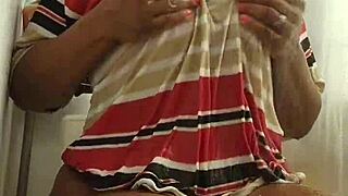 Ebony milf gets soaked in clothed shower playtime. KuroyukiExperience previews homemade wet fun.